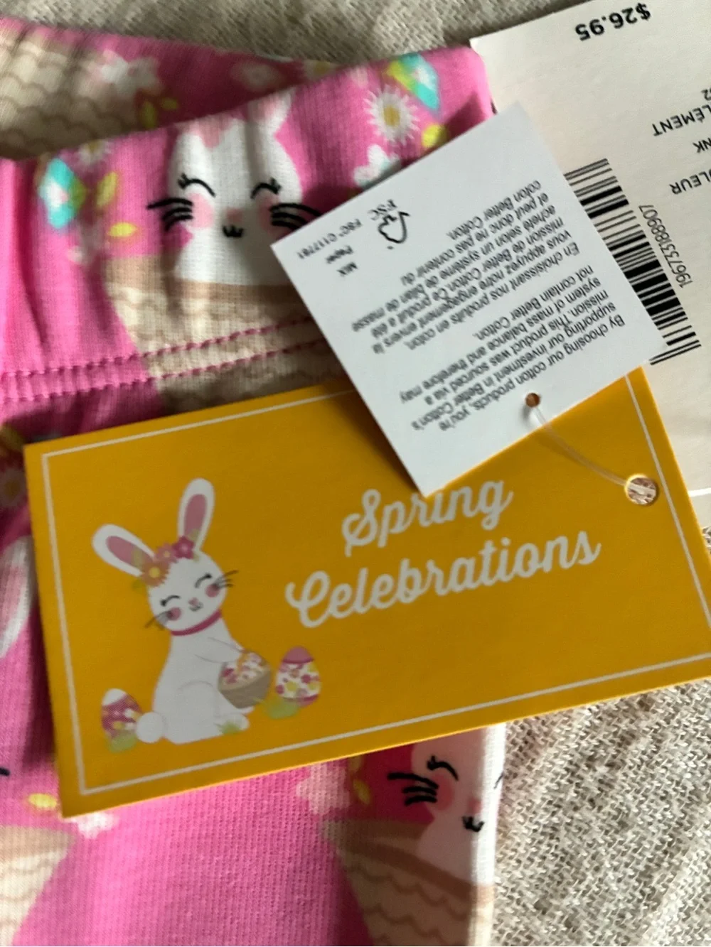 Gymboree Pink Bunny Floral Easter Basket Long Pants 12 - 18 month Cotton NEW $27